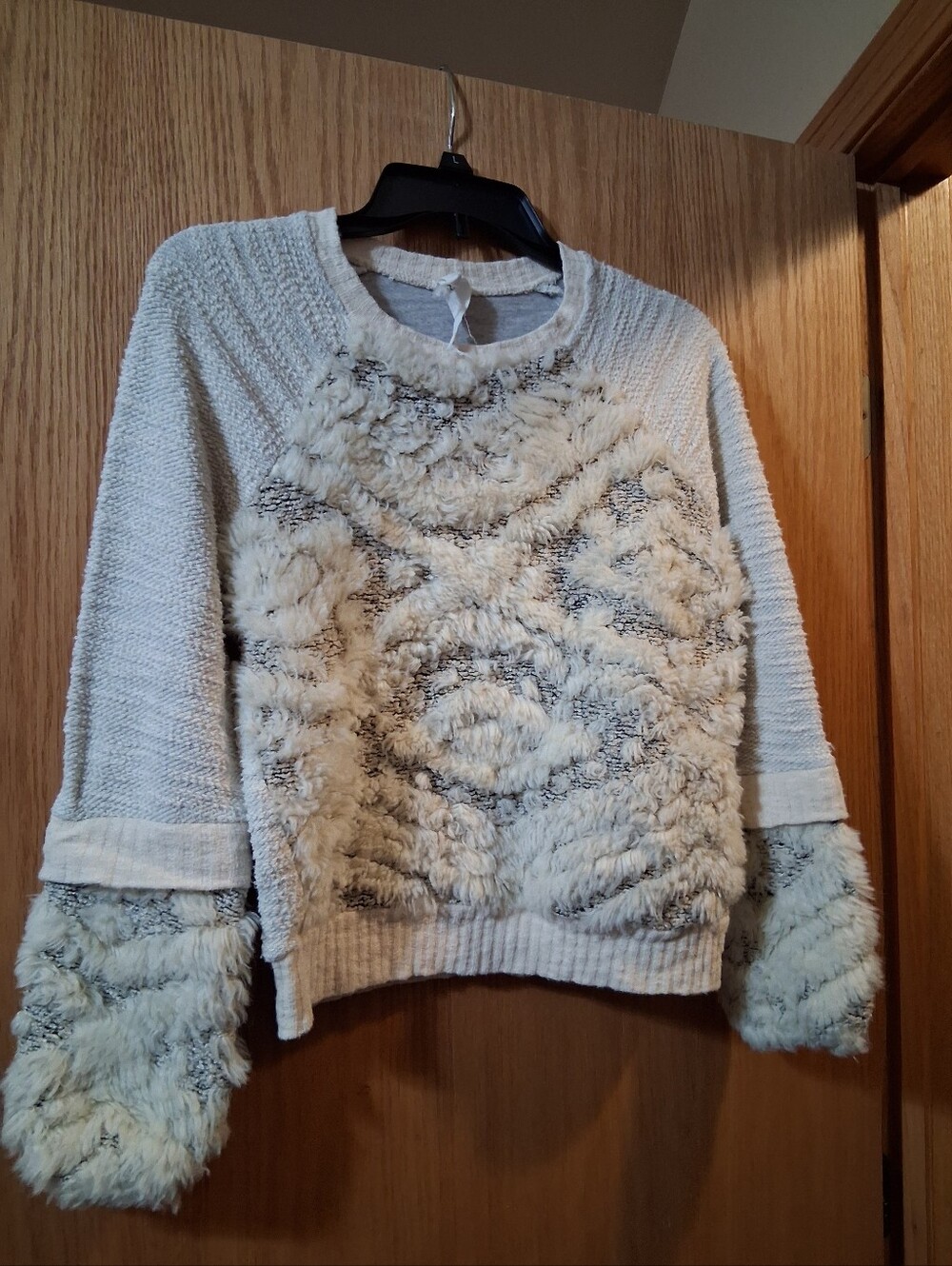 Anthropologie Amadi "Calista" Faux Fur Textured Knit Sweater. XS, pullover